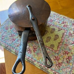 Vintage Copper Saucepan with Lid